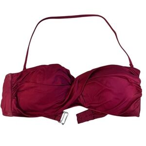 Burgundy Bandeau Bikini Top with Removable Strap | Small